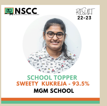 Sweety Kukreja school topper 93.5%