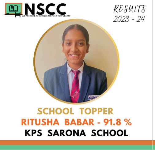Ritusha Babar school topper 91.8%